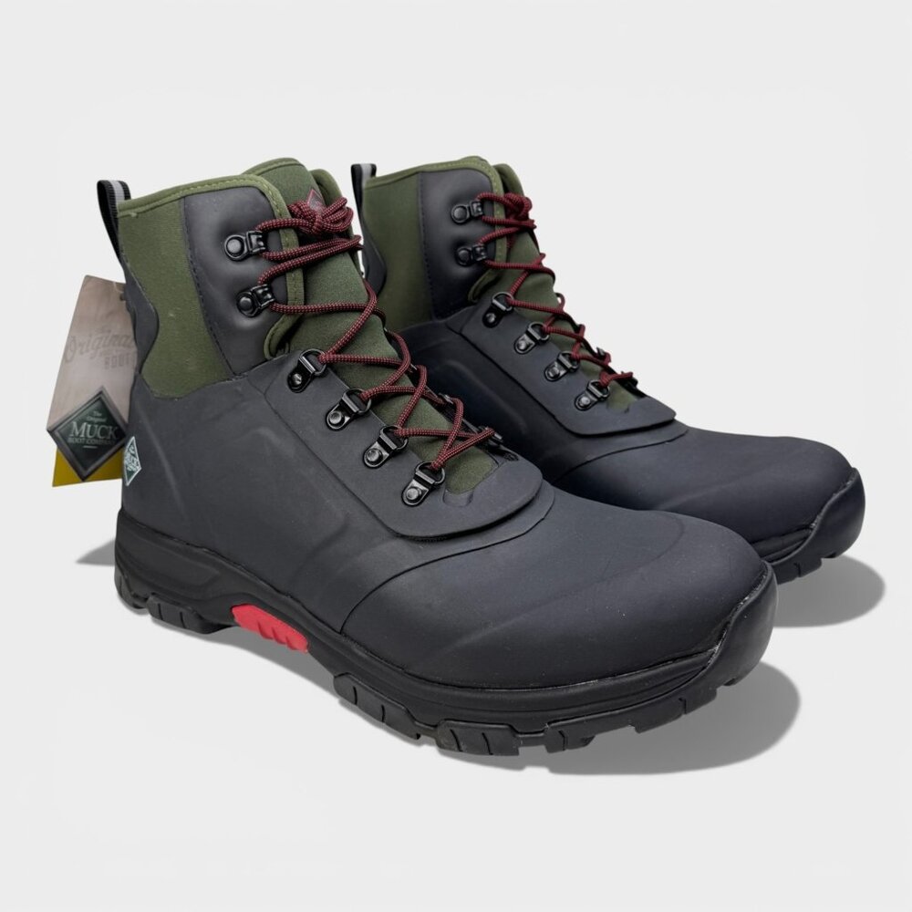 New Muck Boots Apex Lace Up Mens Waterproof Boots Size 14 Black Winter AXML-000